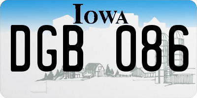 IA license plate DGB086