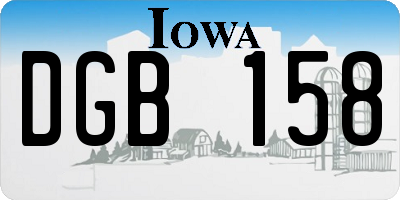 IA license plate DGB158