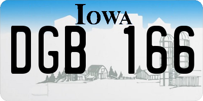 IA license plate DGB166