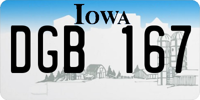 IA license plate DGB167