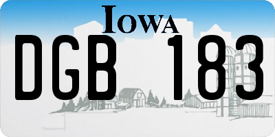 IA license plate DGB183