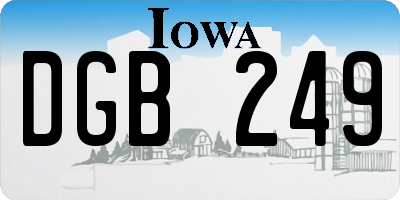 IA license plate DGB249