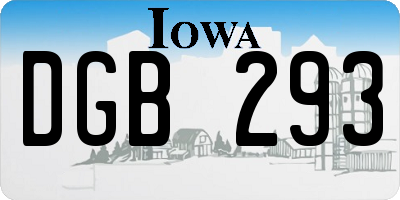 IA license plate DGB293