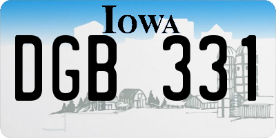 IA license plate DGB331