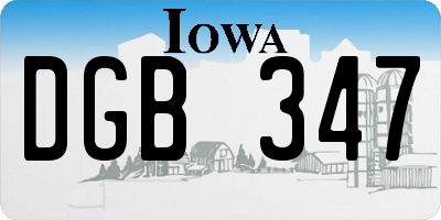 IA license plate DGB347