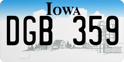 IA license plate DGB359