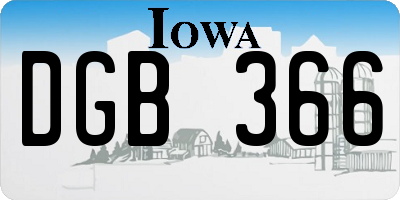 IA license plate DGB366