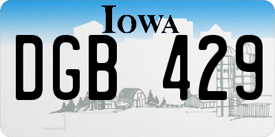 IA license plate DGB429