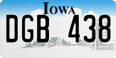 IA license plate DGB438