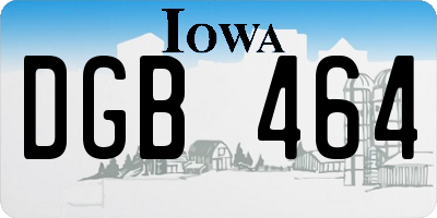 IA license plate DGB464