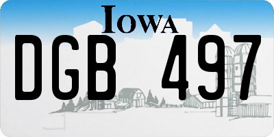 IA license plate DGB497