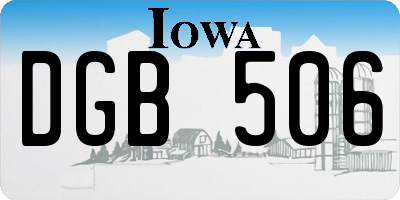IA license plate DGB506