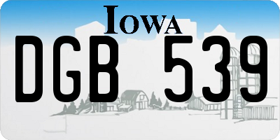 IA license plate DGB539