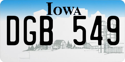 IA license plate DGB549