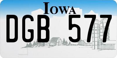 IA license plate DGB577