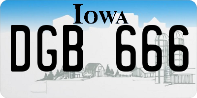IA license plate DGB666