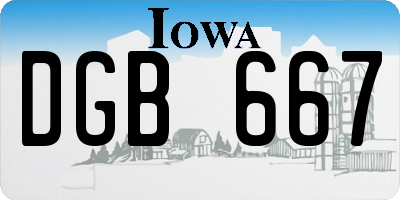 IA license plate DGB667