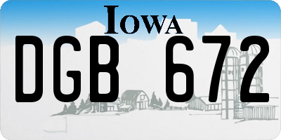 IA license plate DGB672