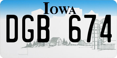 IA license plate DGB674