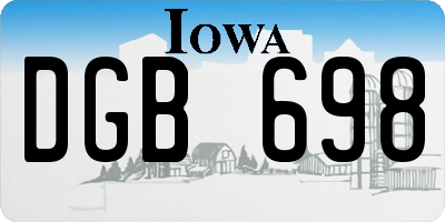 IA license plate DGB698