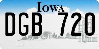 IA license plate DGB720