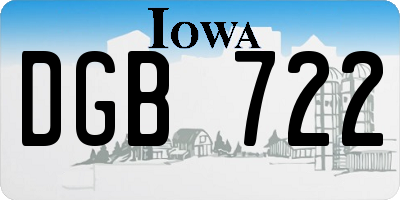IA license plate DGB722