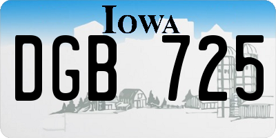 IA license plate DGB725