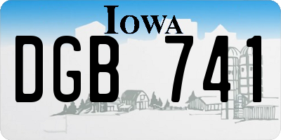 IA license plate DGB741