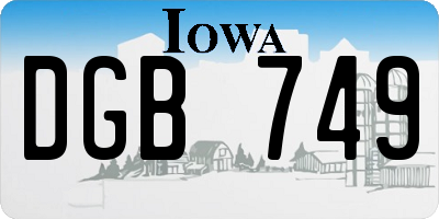 IA license plate DGB749