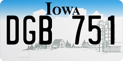 IA license plate DGB751