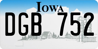 IA license plate DGB752