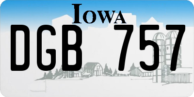 IA license plate DGB757