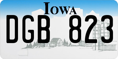 IA license plate DGB823