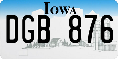 IA license plate DGB876