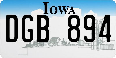IA license plate DGB894