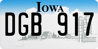 IA license plate DGB917