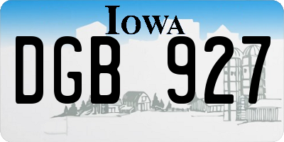 IA license plate DGB927