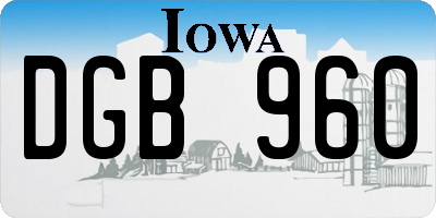IA license plate DGB960