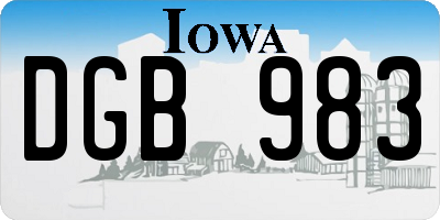IA license plate DGB983