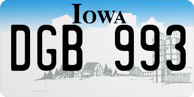 IA license plate DGB993