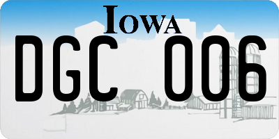 IA license plate DGC006