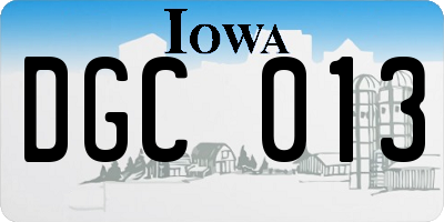 IA license plate DGC013