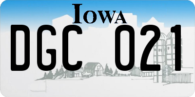 IA license plate DGC021