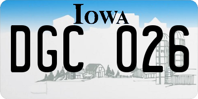IA license plate DGC026