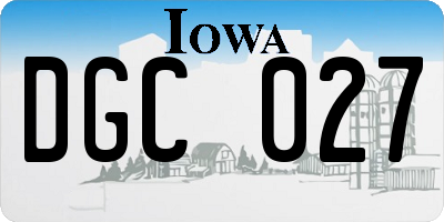IA license plate DGC027
