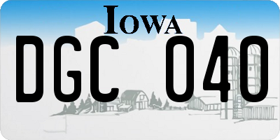 IA license plate DGC040