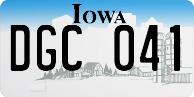 IA license plate DGC041