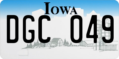 IA license plate DGC049