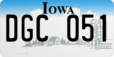 IA license plate DGC051