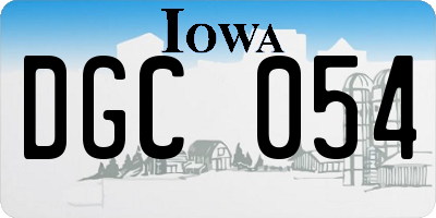 IA license plate DGC054